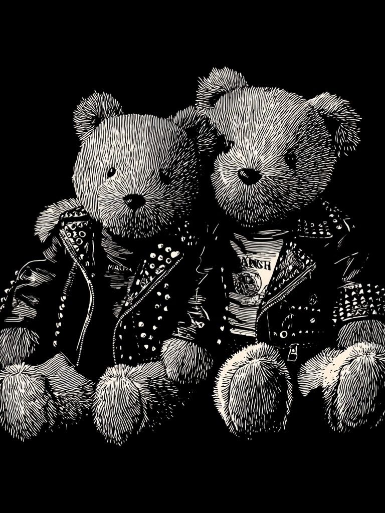 Punk Teddy Bears — Illustration Print. poster detail