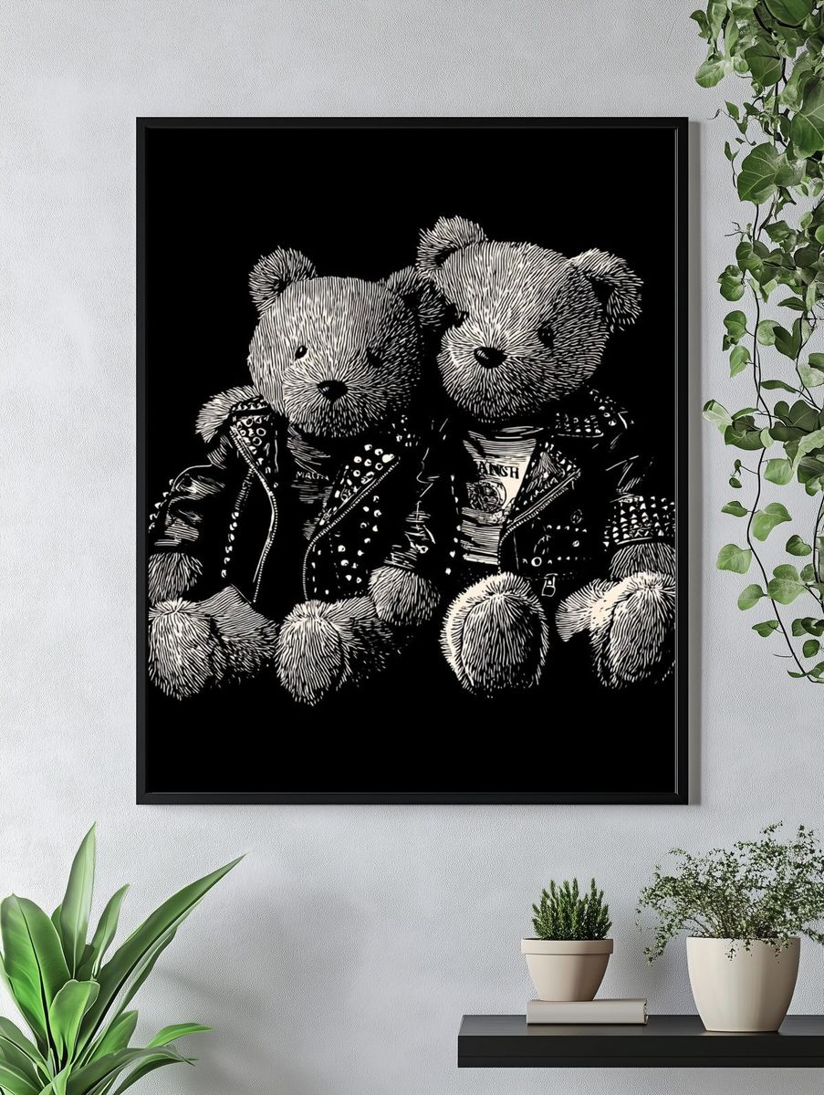 Punk Teddy Bears — Illustration Print. — room view 4