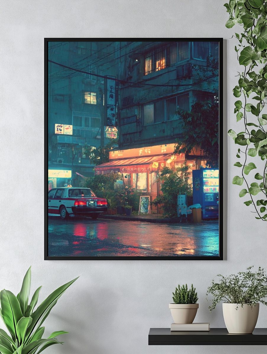 Rainy Tokyo Street — Photography Print. — room view 4