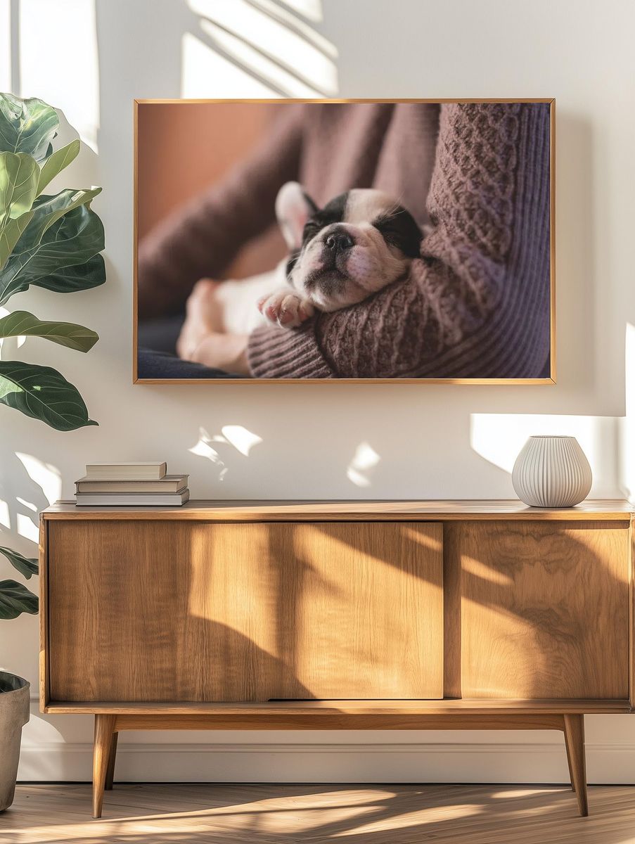 Sleeping Puppy — Photography Print. — room view 3