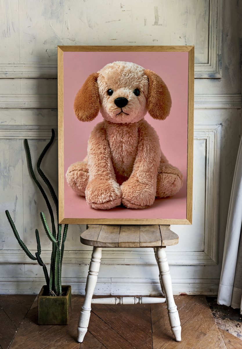 Plush Puppy Portrait Poster. room preview