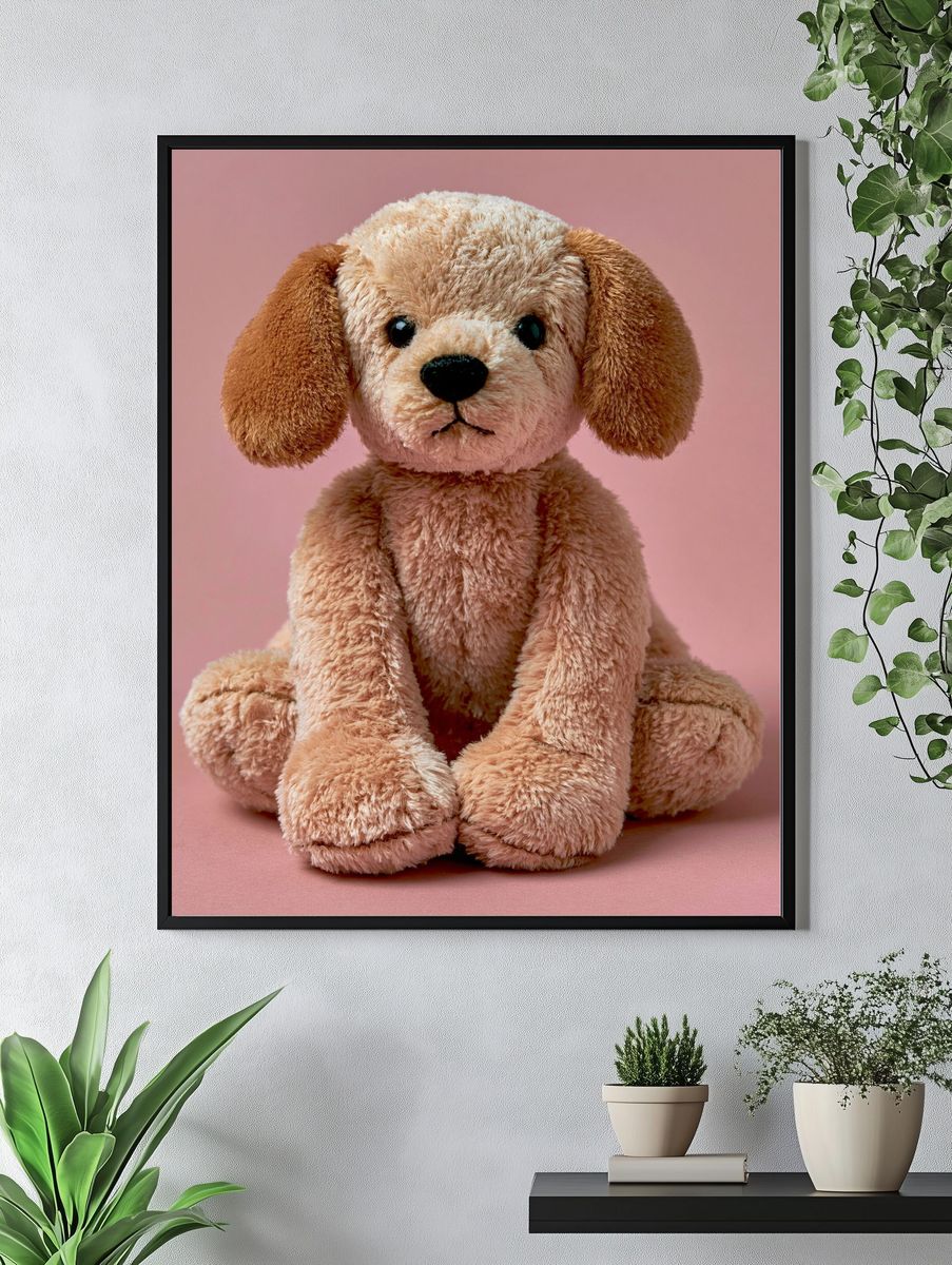 Plush Puppy Portrait Poster. — room view 4