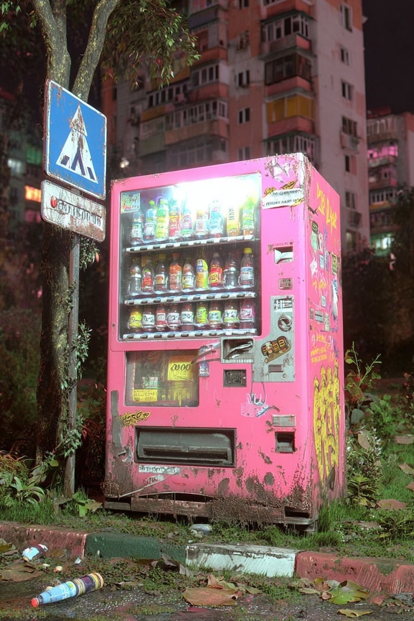 Pink Vending Machine — Urban Photography Print. poster detail