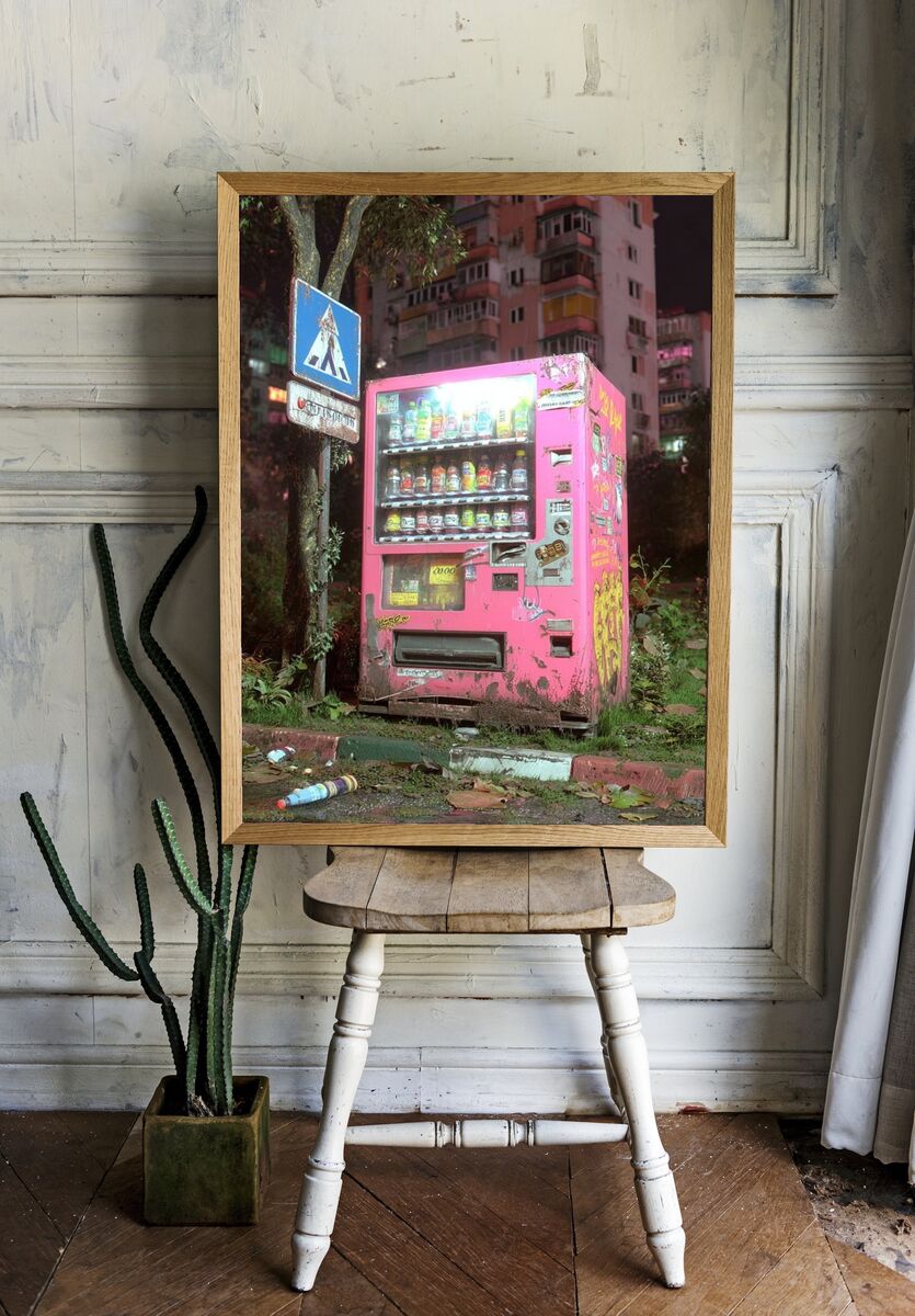 Pink Vending Machine — Urban Photography Print. — room view 1