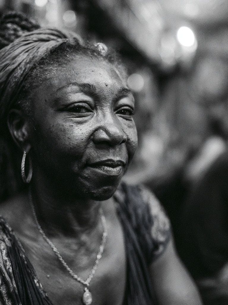 Portrait of a Woman Black-White Poster. poster detail