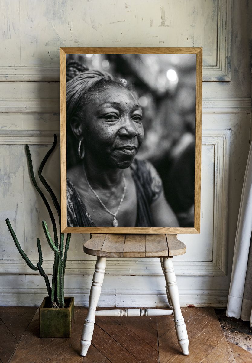 Portrait of a Woman Black-White Poster. room preview
