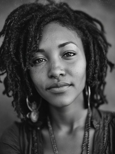 Portrait of a Woman Black-White Print. poster print