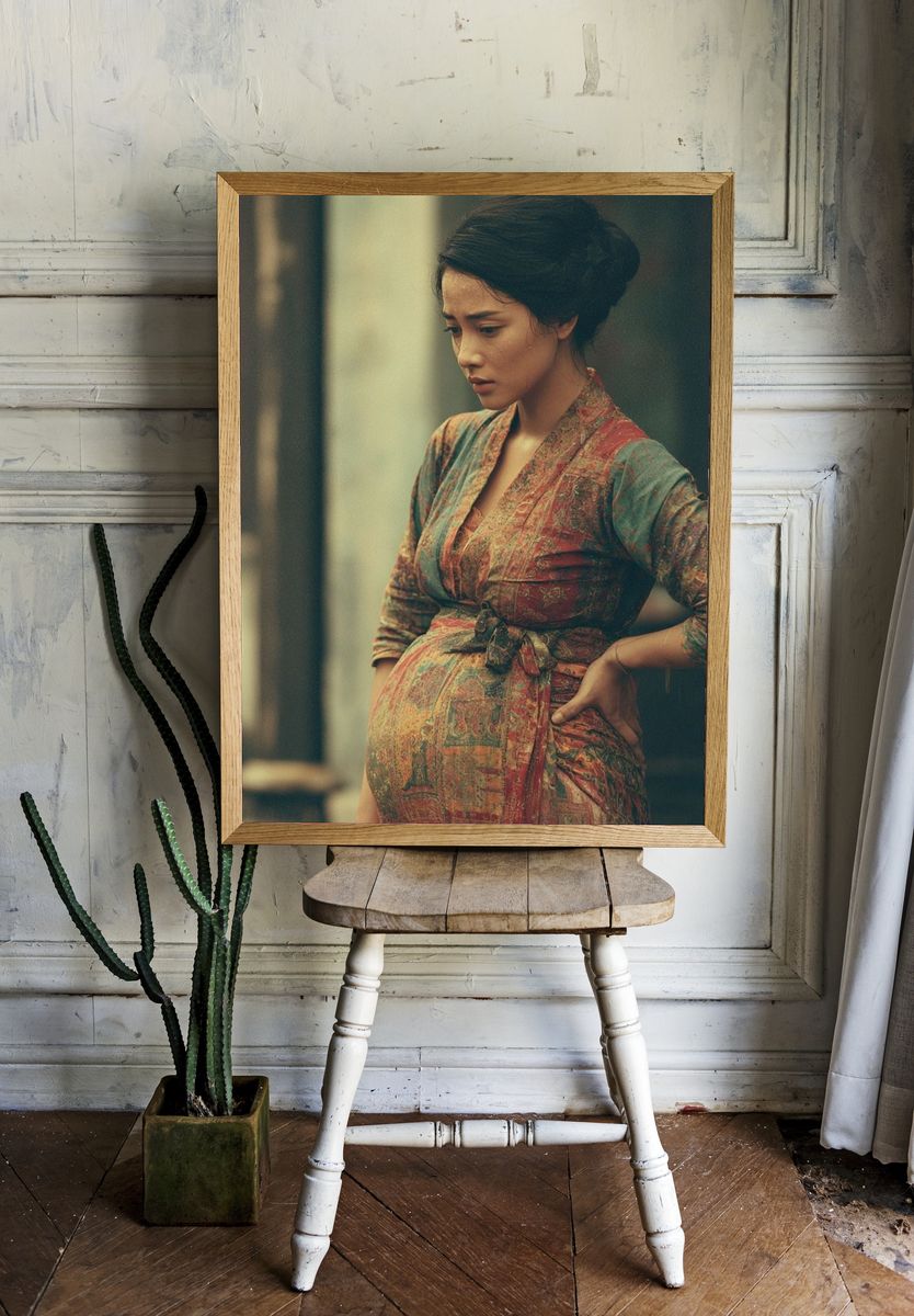 Pregnant Woman Portrait Print. — room view 1