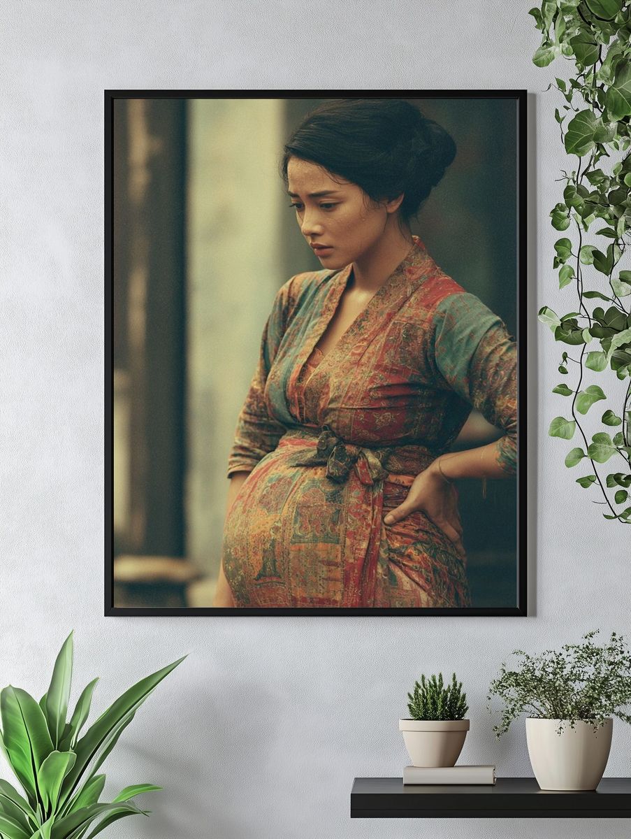Pregnant Woman Portrait Print. — room view 4