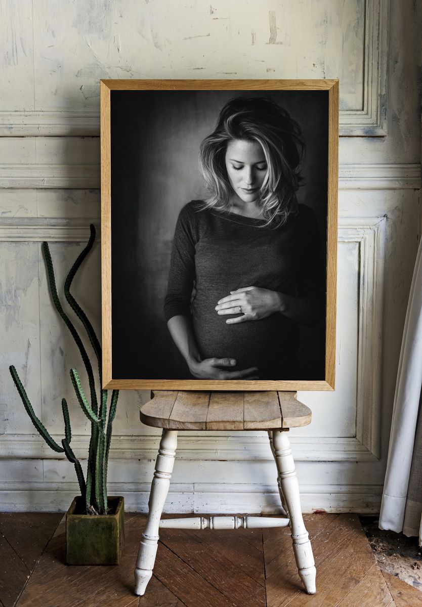 Pregnant Woman Portrait Poster. — room view 1