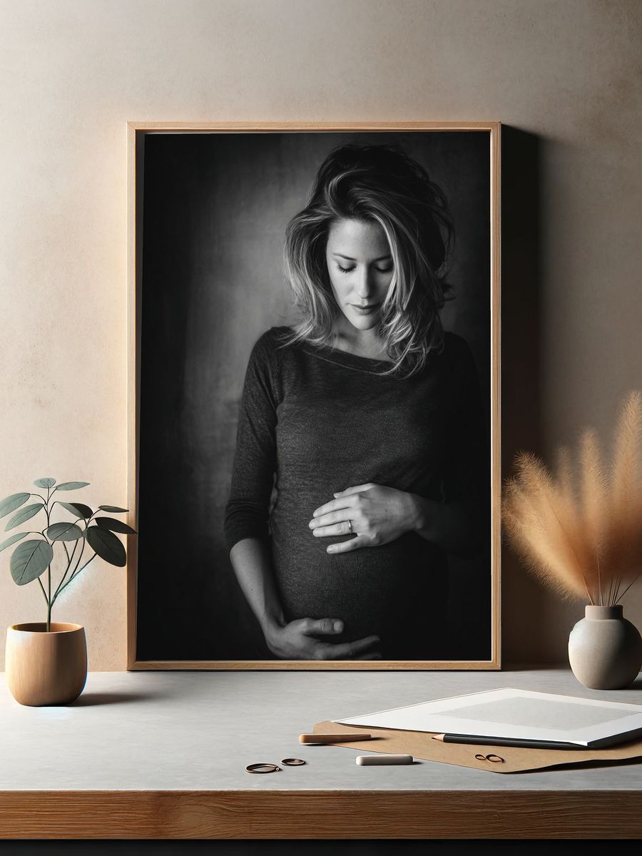 Pregnant Woman Portrait Poster. — room view 2