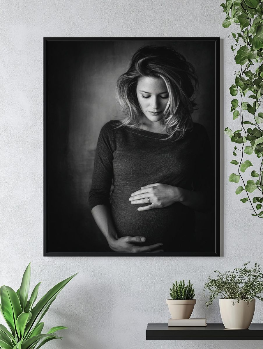 Pregnant Woman Portrait Poster. — room view 4