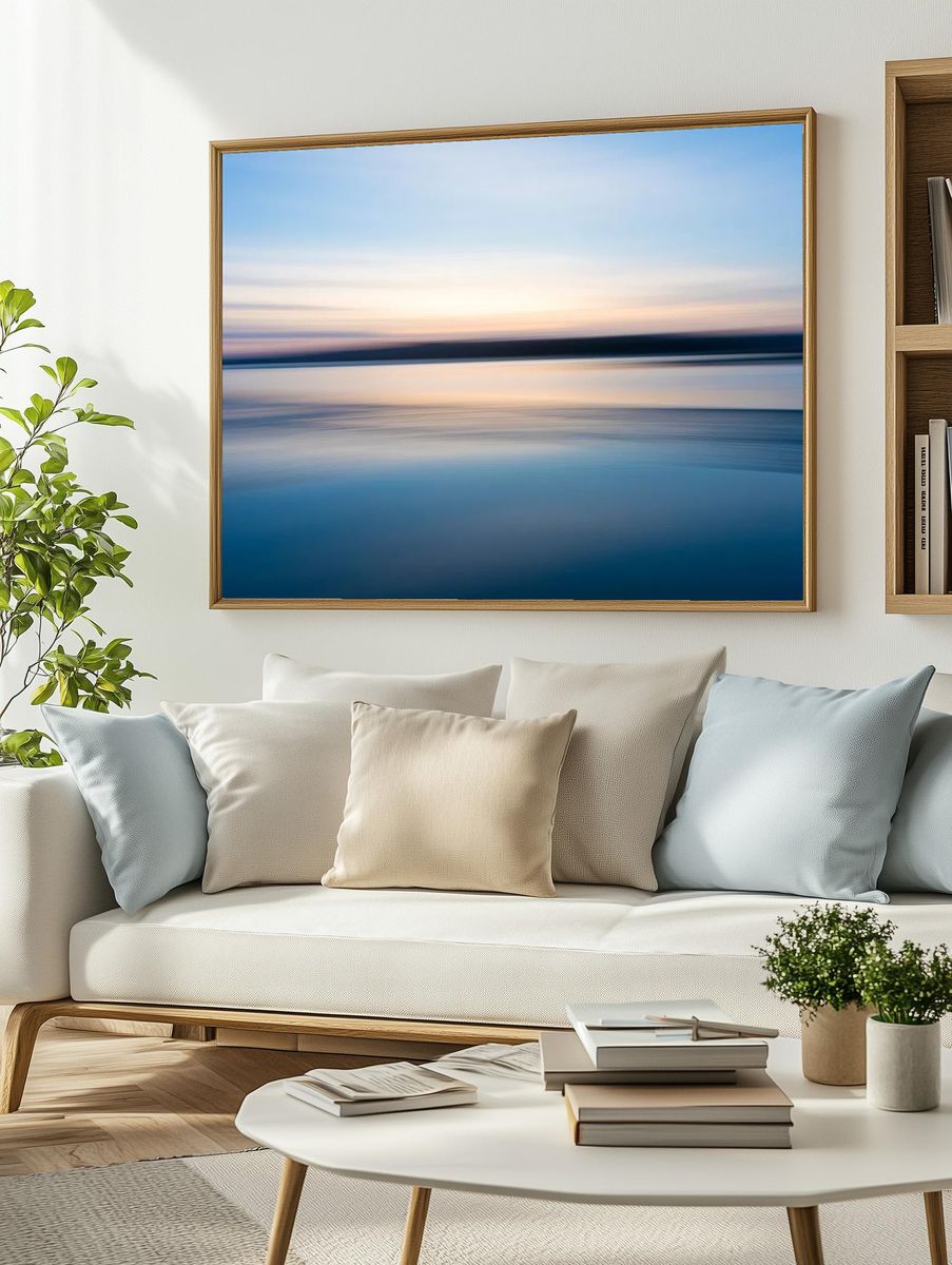 Serene Water Reflection — Photography Print. — room view 2