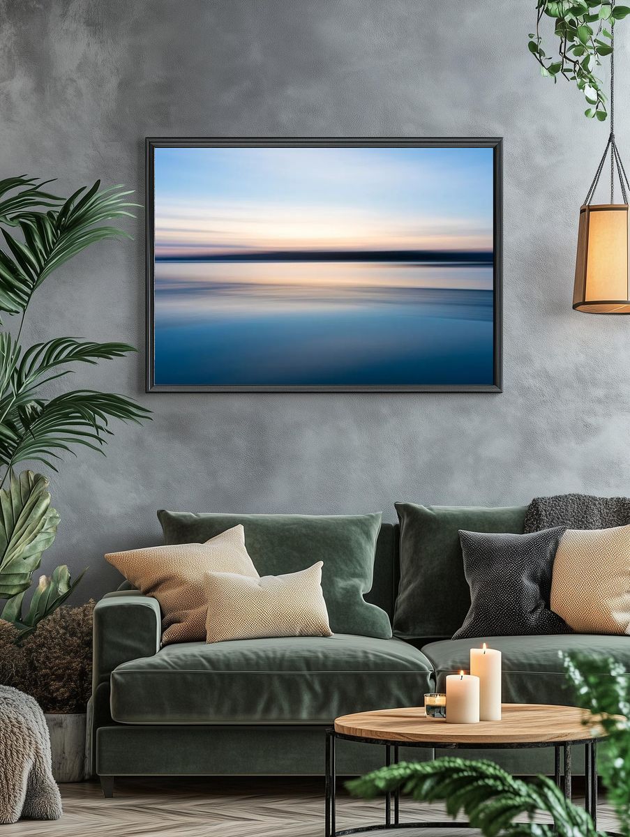 Serene Water Reflection — Photography Print. — room view 4