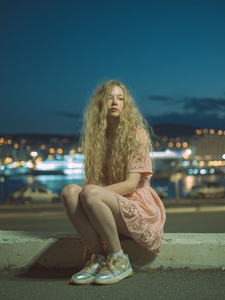 Young Woman at Dusk — Photography Print. poster detail