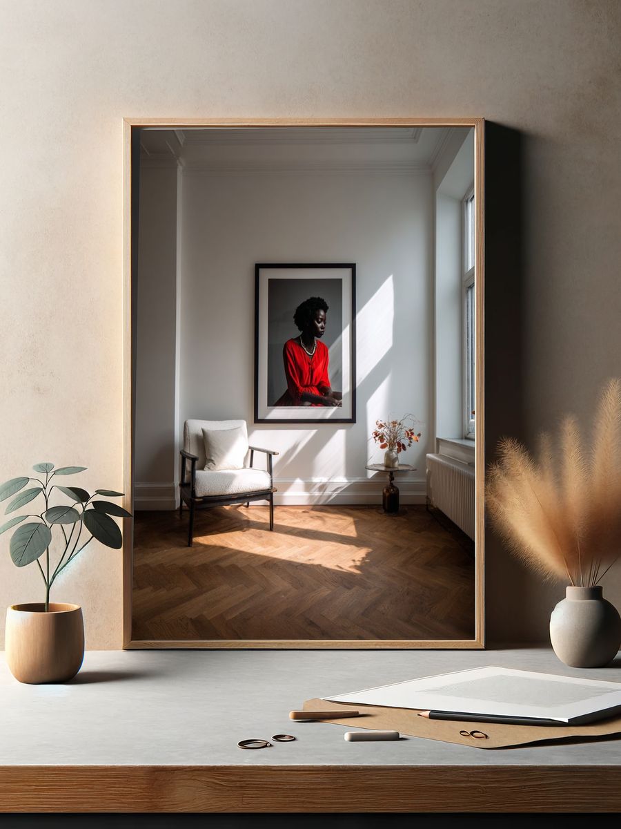 Portrait of a Woman in Red — Photography Print. — room view 2