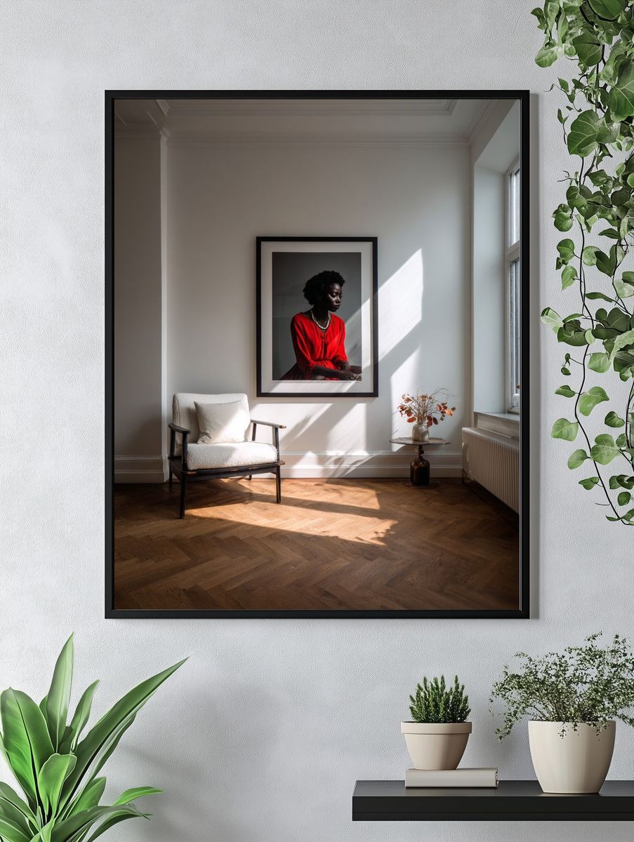 Portrait of a Woman in Red — Photography Print. — room view 4