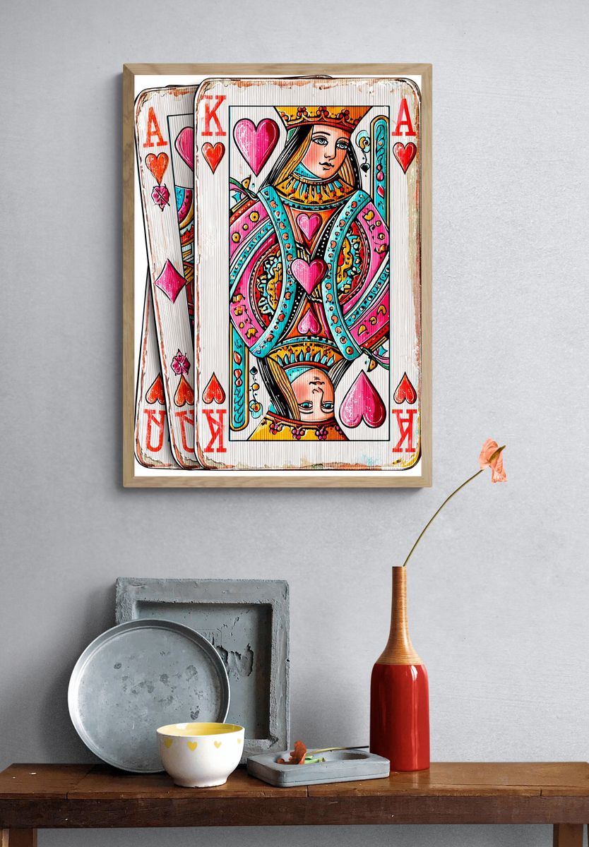 Queen of Hearts Playing Card Print. — room view 3