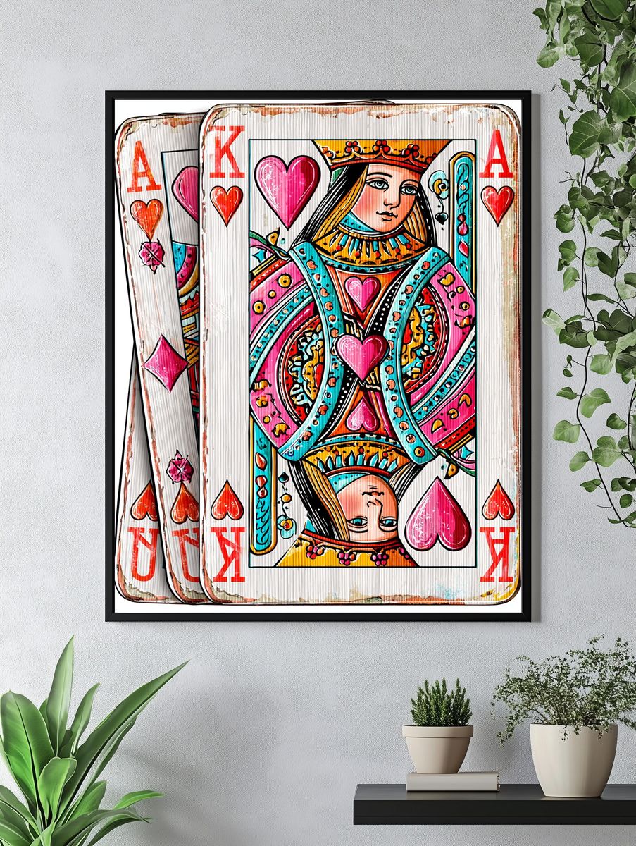 Queen of Hearts Playing Card Print. — room view 4