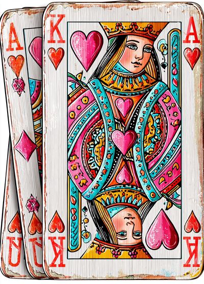 Queen of Hearts Playing Card Print.