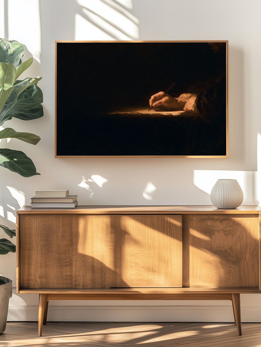 Quill and Hand Renaissance Print. — room view 3