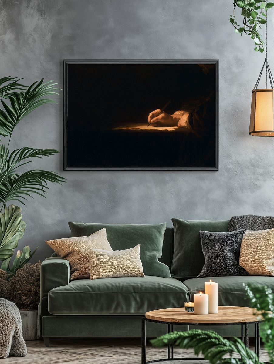 Quill and Hand Renaissance Print. — room view 4
