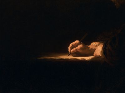 Quill and Hand Renaissance Print.
