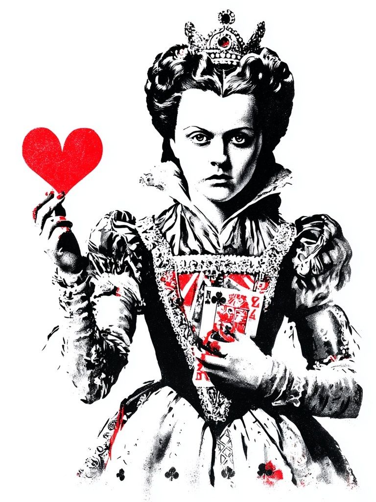 Queen of Hearts Pop Art Poster. poster detail