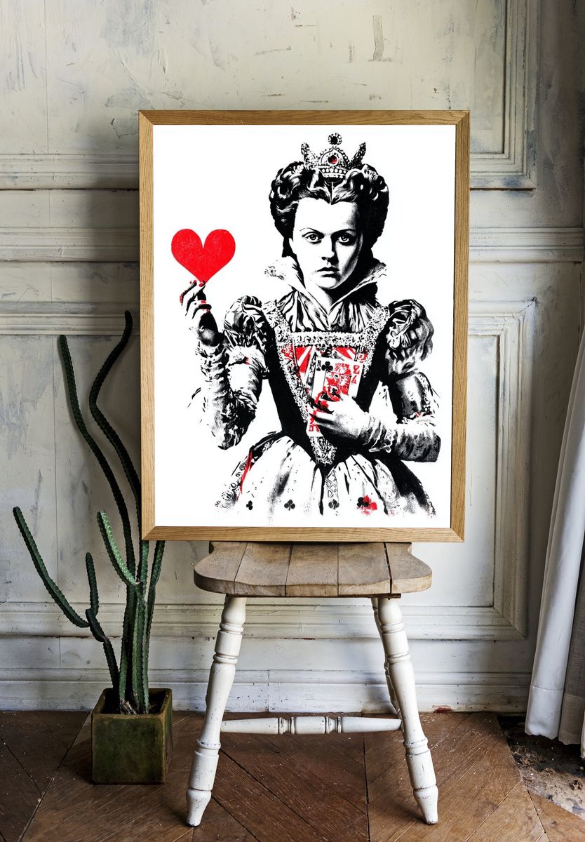 Queen of Hearts Pop Art Poster. — room view 1