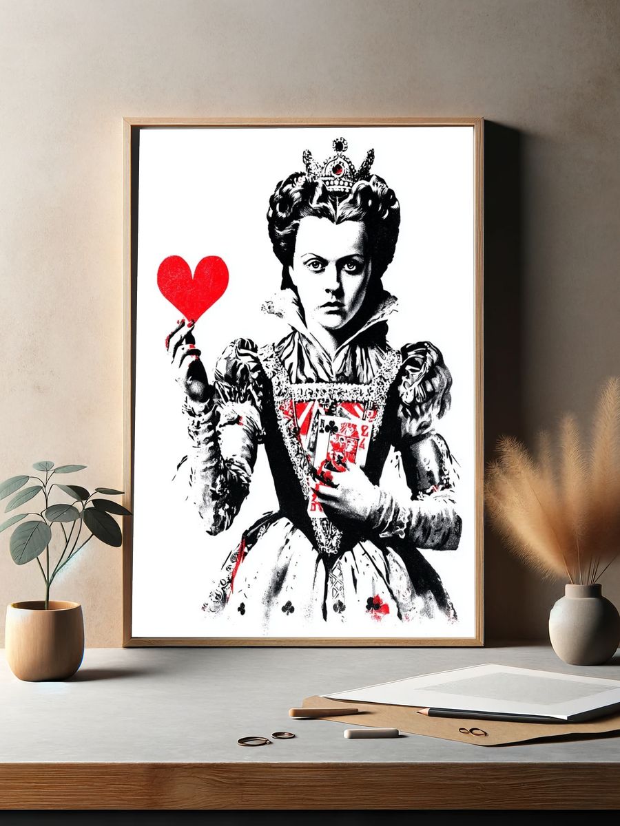Queen of Hearts Pop Art Poster. — room view 2
