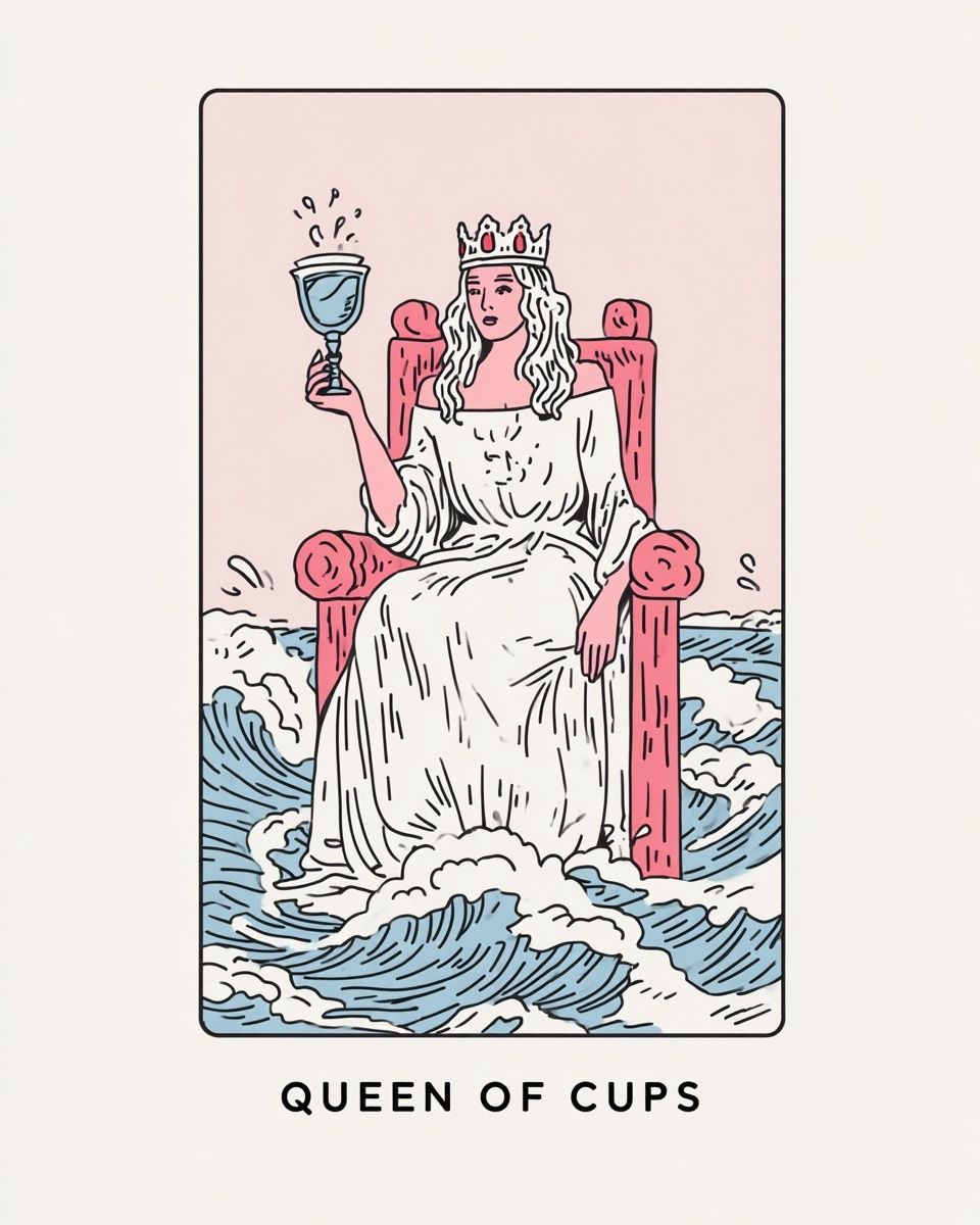Queen of Cups — Illustration Print. poster — illustration art