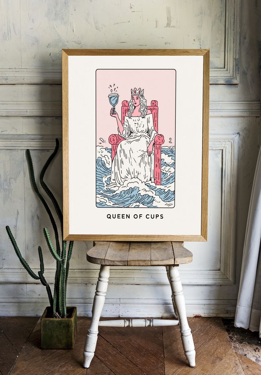Queen of Cups — Illustration Print. — room view 1