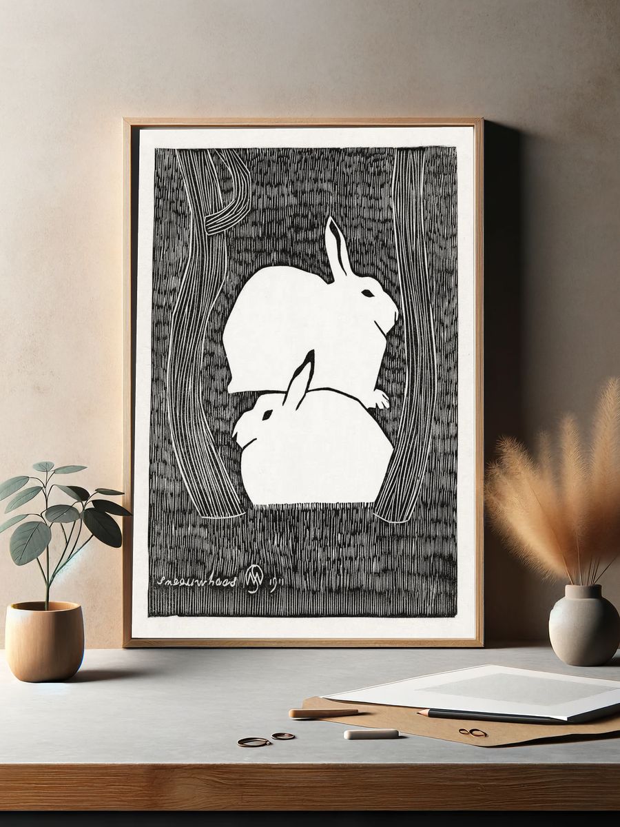 Two snow hares (Twee sneeuwhazen). — room view 2