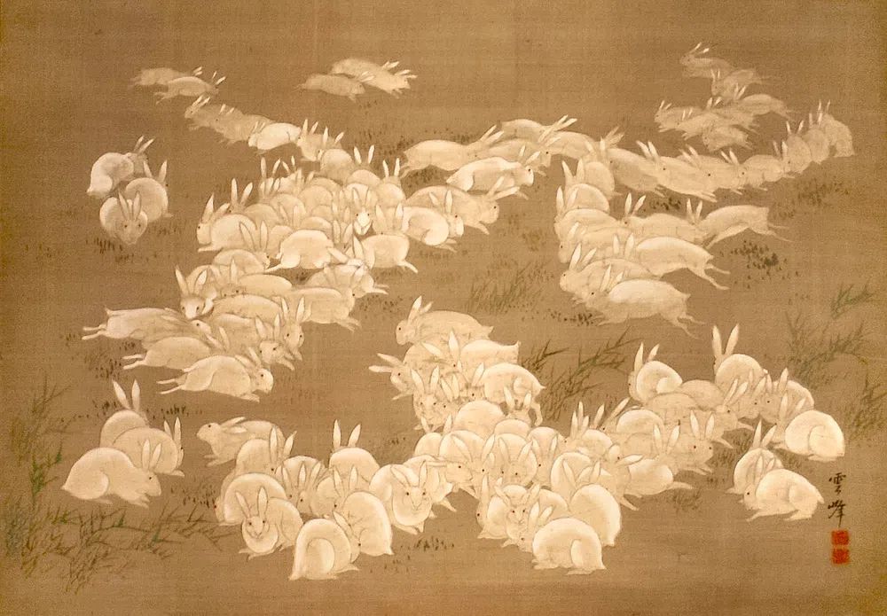 Herd of Rabbits — Japanese Ink Print. poster detail