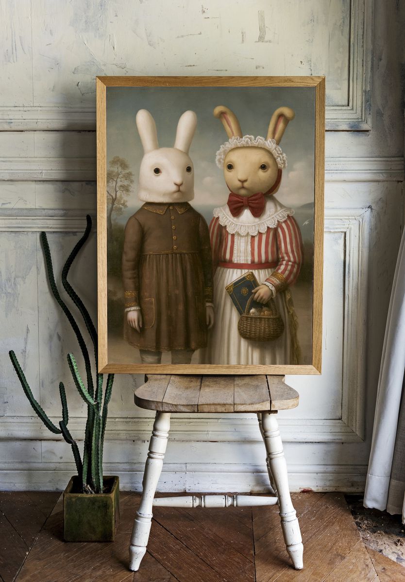 Rabbit Portrait Fine-Art Poster. room preview