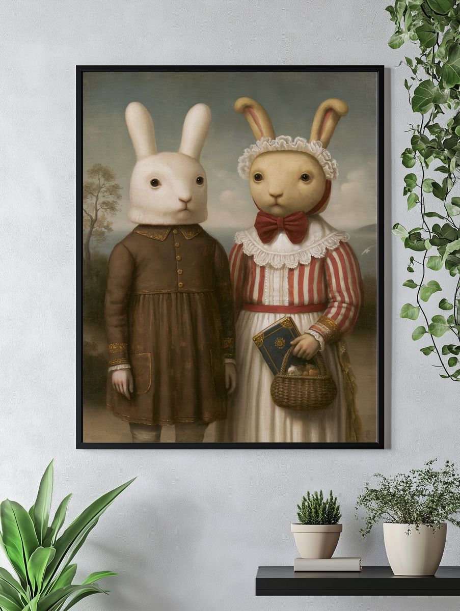 Rabbit Portrait Fine-Art Poster. — room view 4