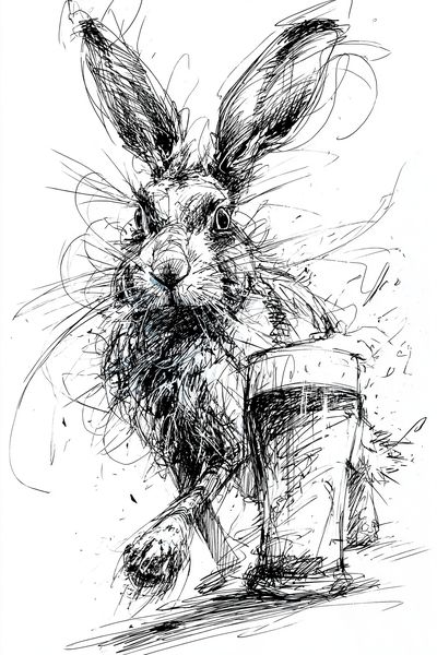 Rabbit Sketch Illustration Poster. poster