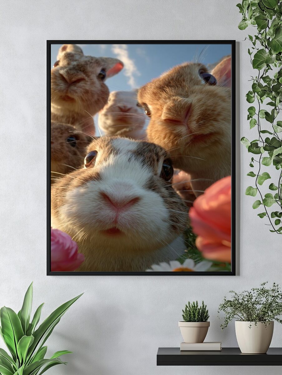 Curious Rabbits — Animal Photography Poster. — room view 4