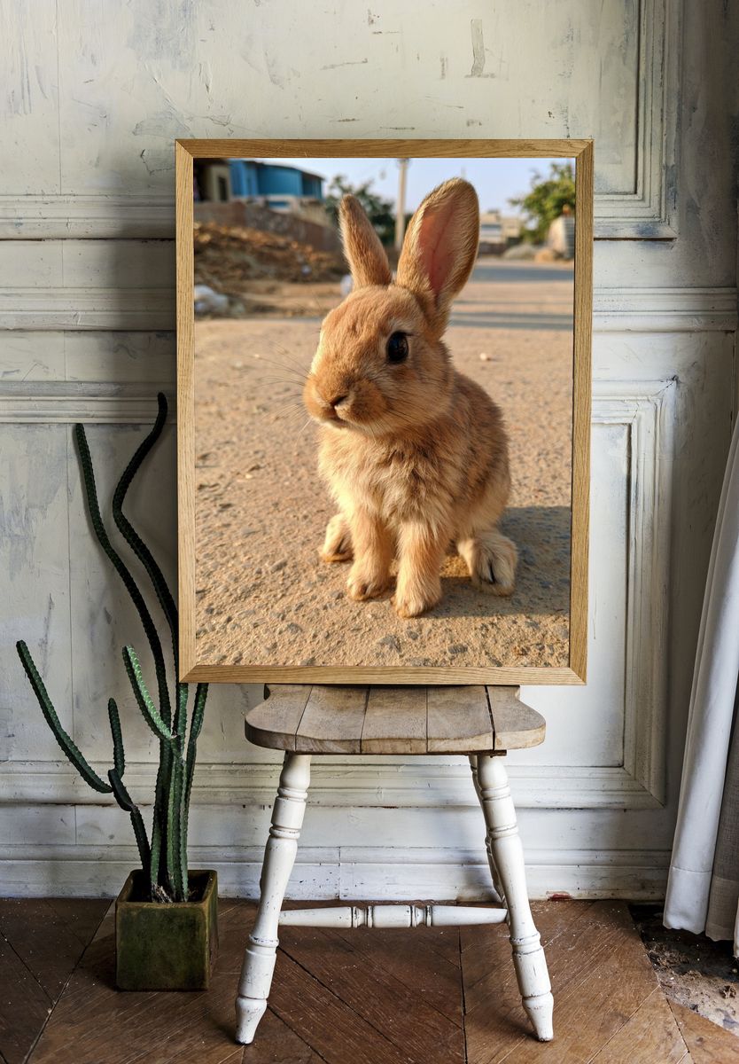Baby Rabbit Photography Poster. — room view 1