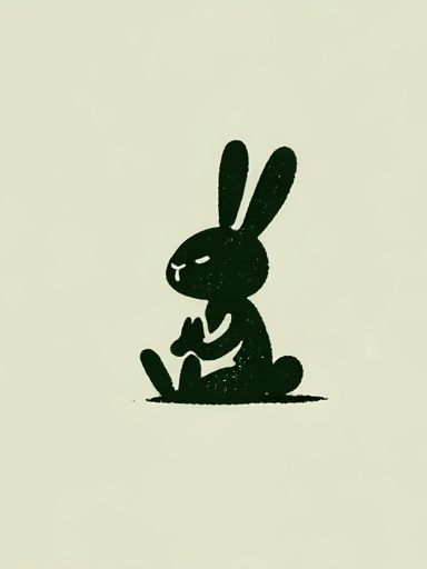 Minimal Rabbit Silhouette Poster. poster detail