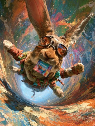 Aviator Rabbit Digital Art Poster.