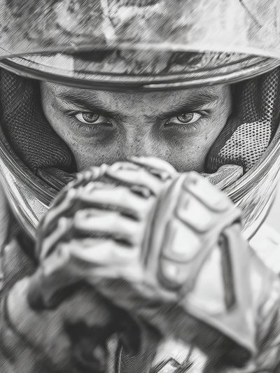 Racing Driver Portrait Print. poster print
