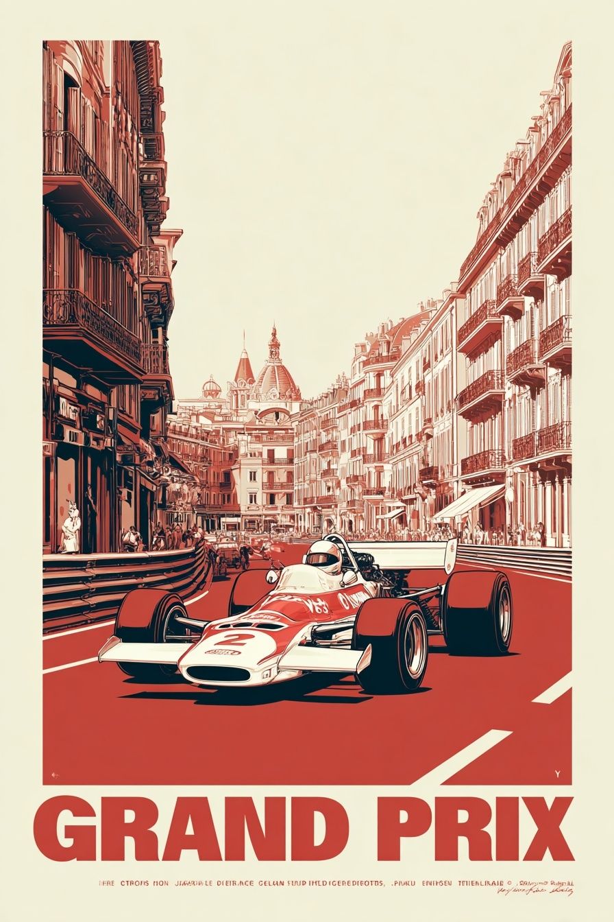 Grand Prix Racing Poster. poster — vintage art