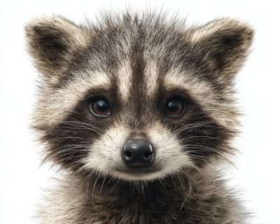 Baby Raccoon Portrait Print. poster print