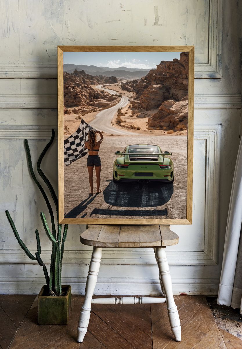 Desert Race Car Photography Poster. room preview