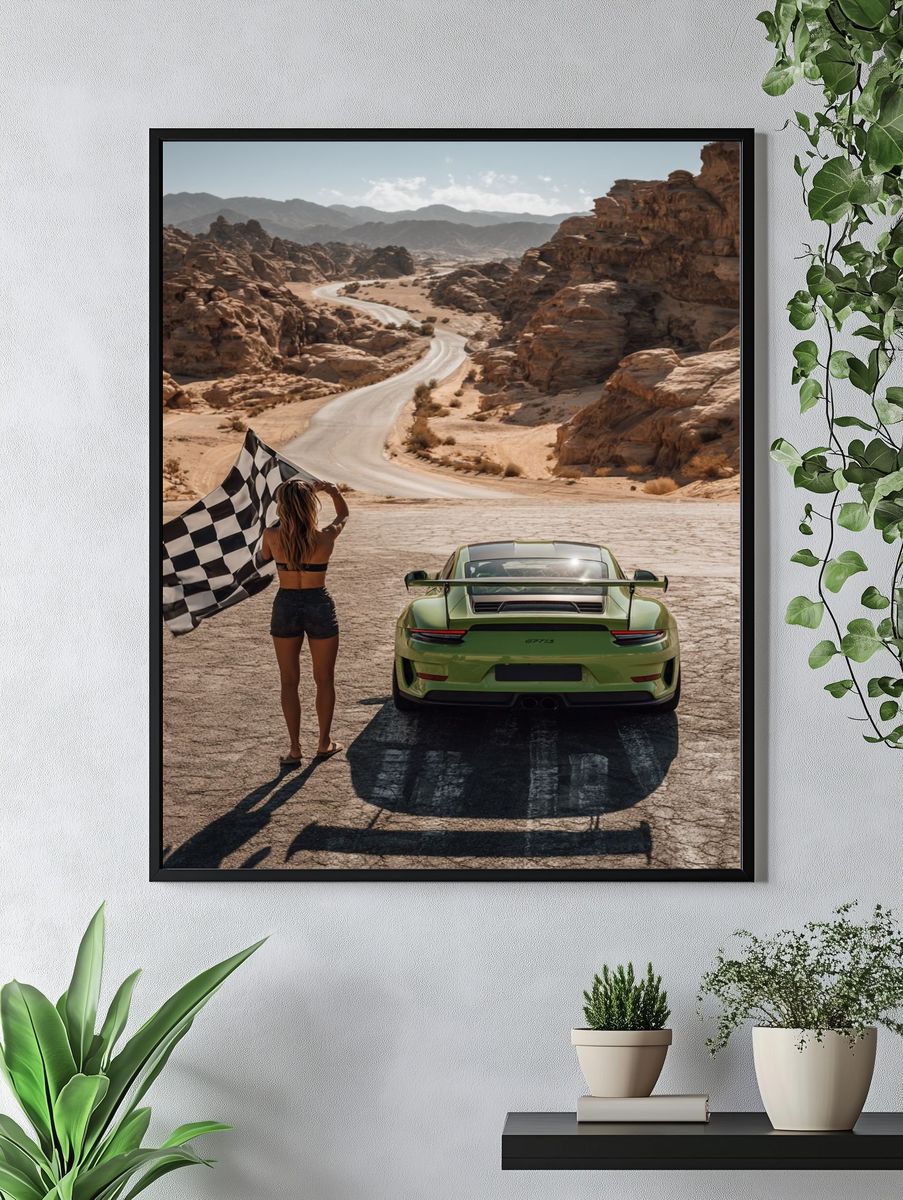Desert Race Car Photography Poster. — room view 4
