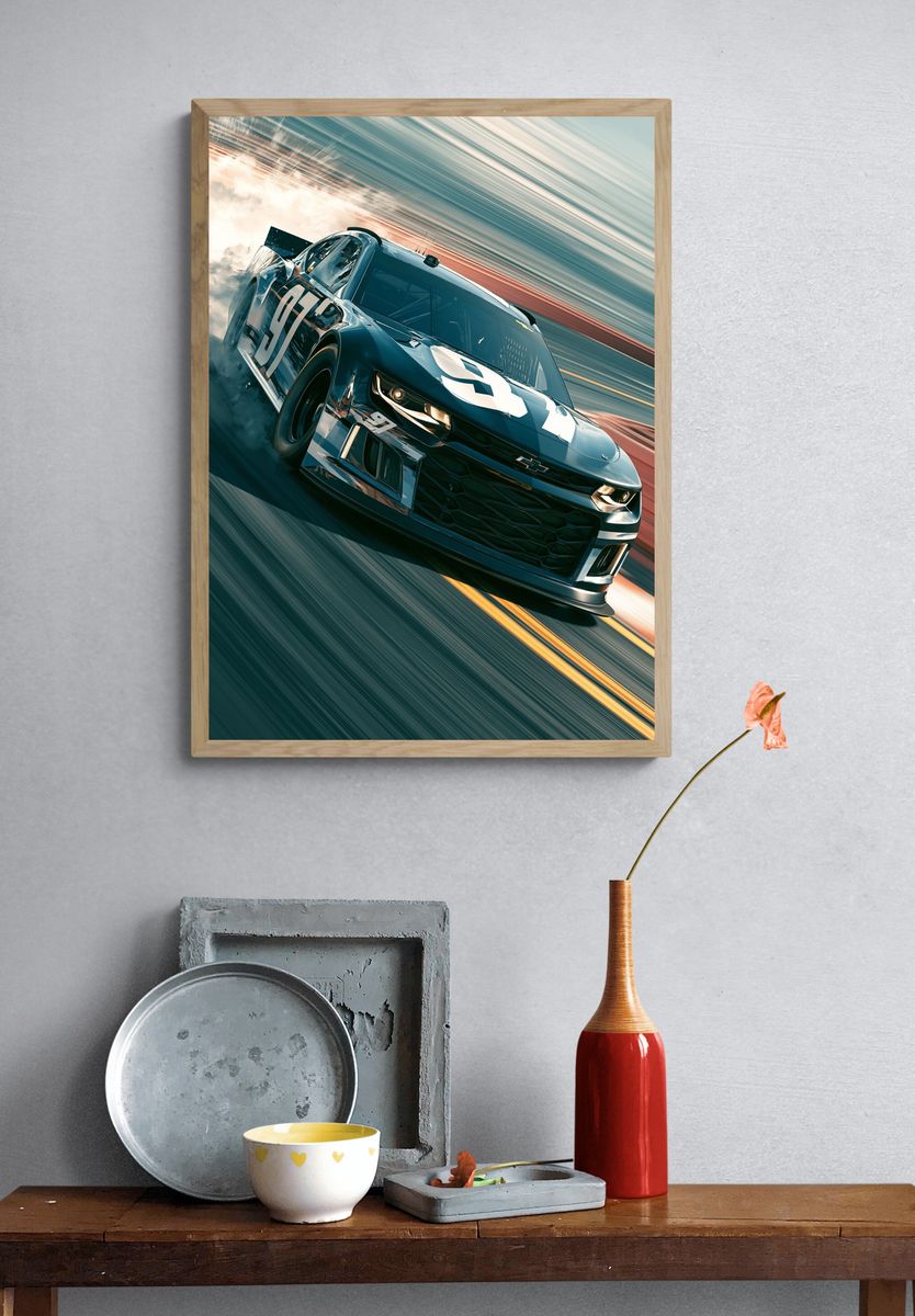 Racing Camaro Drift Poster. — room view 3