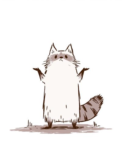 Cute Raccoon Illustration Poster. poster