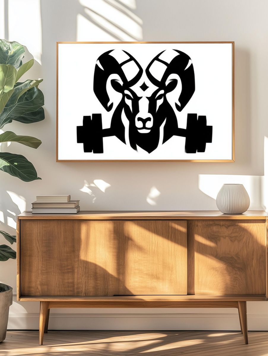 Ram Weightlifting Silhouette Poster. — room view 3