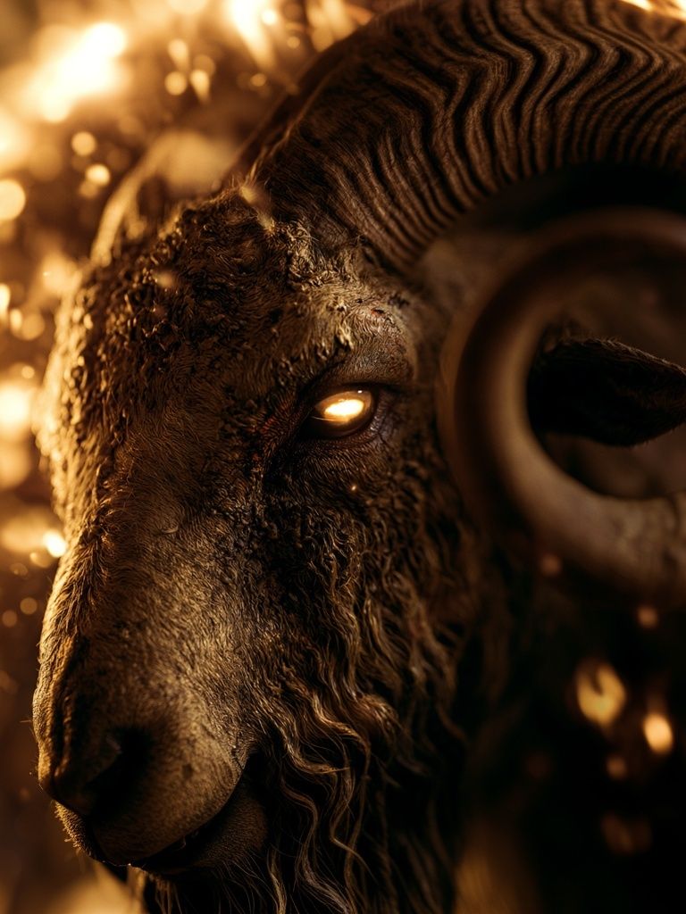 Golden Ram Portrait Poster. poster — animals art